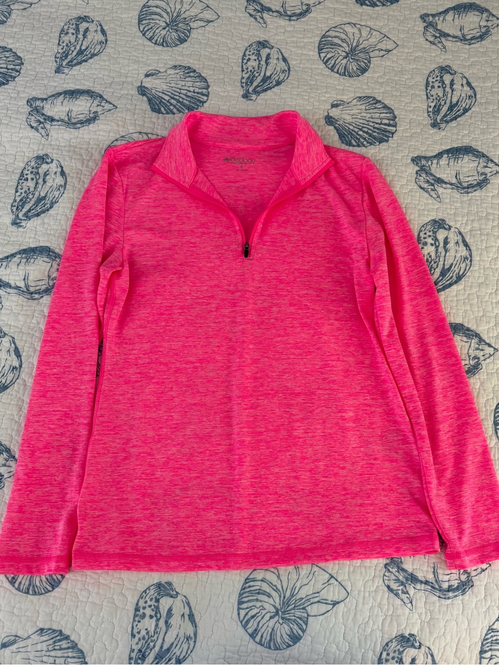 Ideology Women’s Quarter-Zip Performance polyester Top Heathered Hot Pink sz S